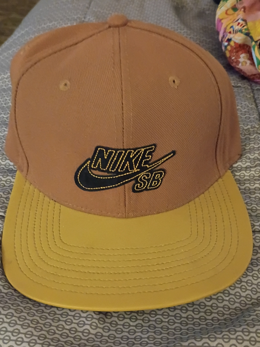 Nike SB Brown and Mustard Snapback Hat
